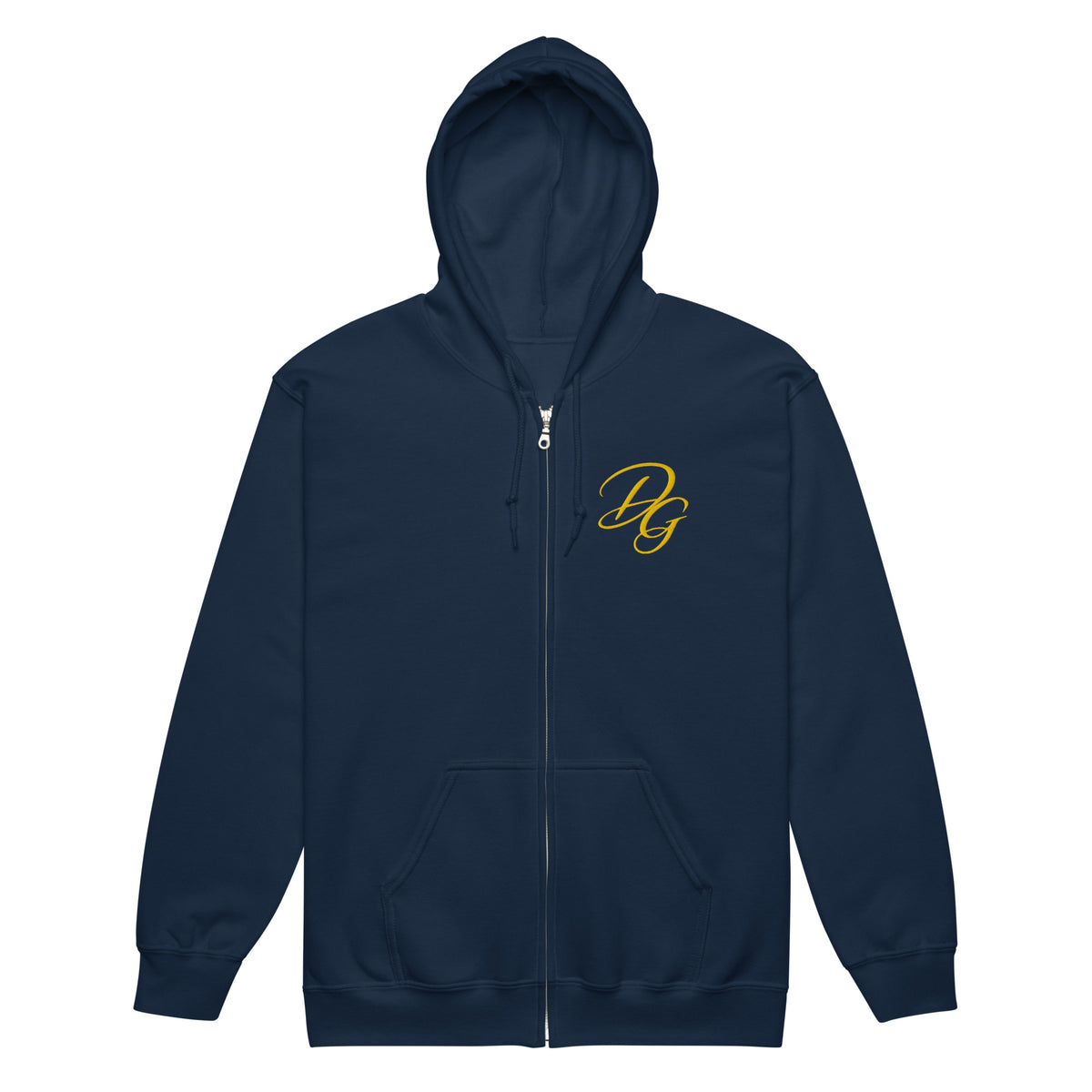 Premium Heavy Blend Zip Hoodie, in Navy, front view