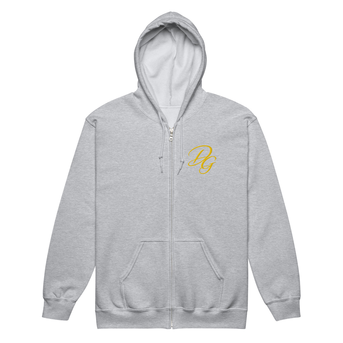 Premium Heavy Blend Zip Hoodie, in Sport Grey, front view