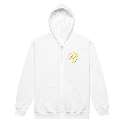 Premium Heavy Blend Zip Hoodie, in White, front view