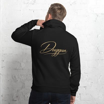 Unisex Fleece Pullover Hoodie, in Black, back view