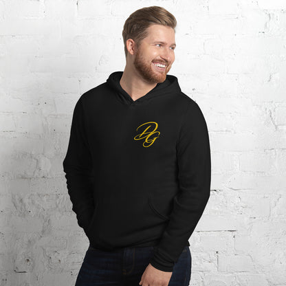 Unisex Fleece Pullover Hoodie, in Black, left-front view