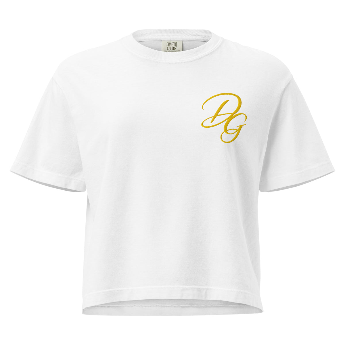 Women's Heavyweight Boxy Tee, in White, front view